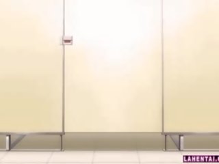 Hentai lassie dostaje pieprzony z za na publiczne toaleta