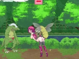 Guild meister &vert; peringkat 1 &vert; scarlet berambut gadis subdued oleh lizard monsters dan bos kepada mendapatkan beliau faraj diisi dengan beban daripada air mani &vert; hentai permainan gameplay p1