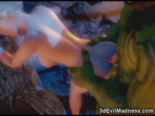 3d elf księżniczka zniszczonym przez orc - brudne film w ah-me