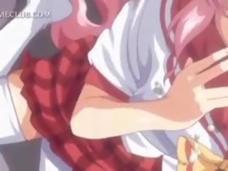 Petite Anime sweetheart Blowing Large shaft In Close-up