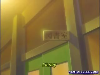 Roped hentai hči težko poking v na knjižnica soba