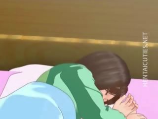Attractive 3d anime lassie hebben een nat droom