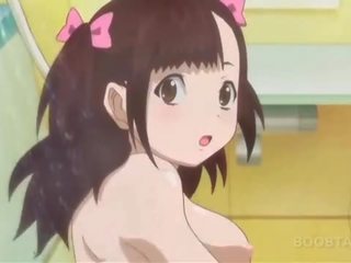 Bathroom anime dirty film with innocent teen naked babe