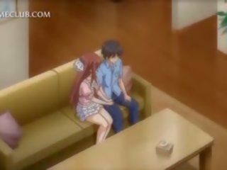 Schattig 3d anime meisje mees neuken groot johnson in voorgrond