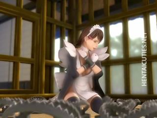 Excentrický 3d anime pokojská sání kohout