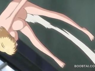 Krūtainas anime meitene cunt pavirši grūti līdz monstrs