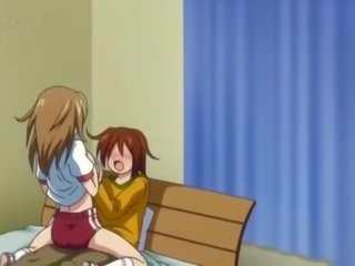 大きい nippled エロアニメ 女子生徒 プッシー 釘付け ハードコア で ベッド