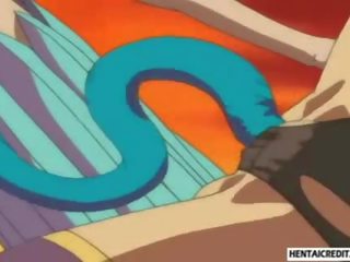Hentai young lady fucked by tentacles