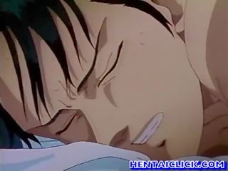Hentai adolescent gets his tight ass fucked in bed