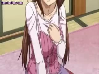 Dospívající anime dcera dostane vsuvky olízl