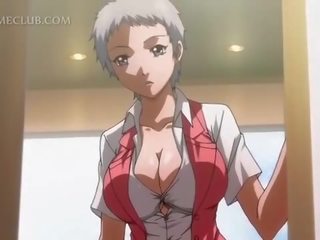 Shorthaired hentai young lady boobs teased by her exceptional GF