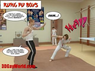 Kung fu striplings 3d gejs multene animācijas komiksi